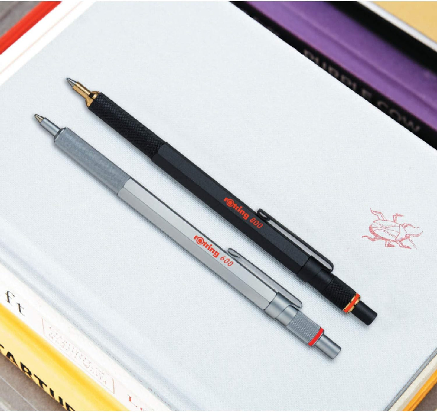 rOtring 800 Ballpoint Pen | Medium Point | Black Ink | Silver Barrel | Refillable