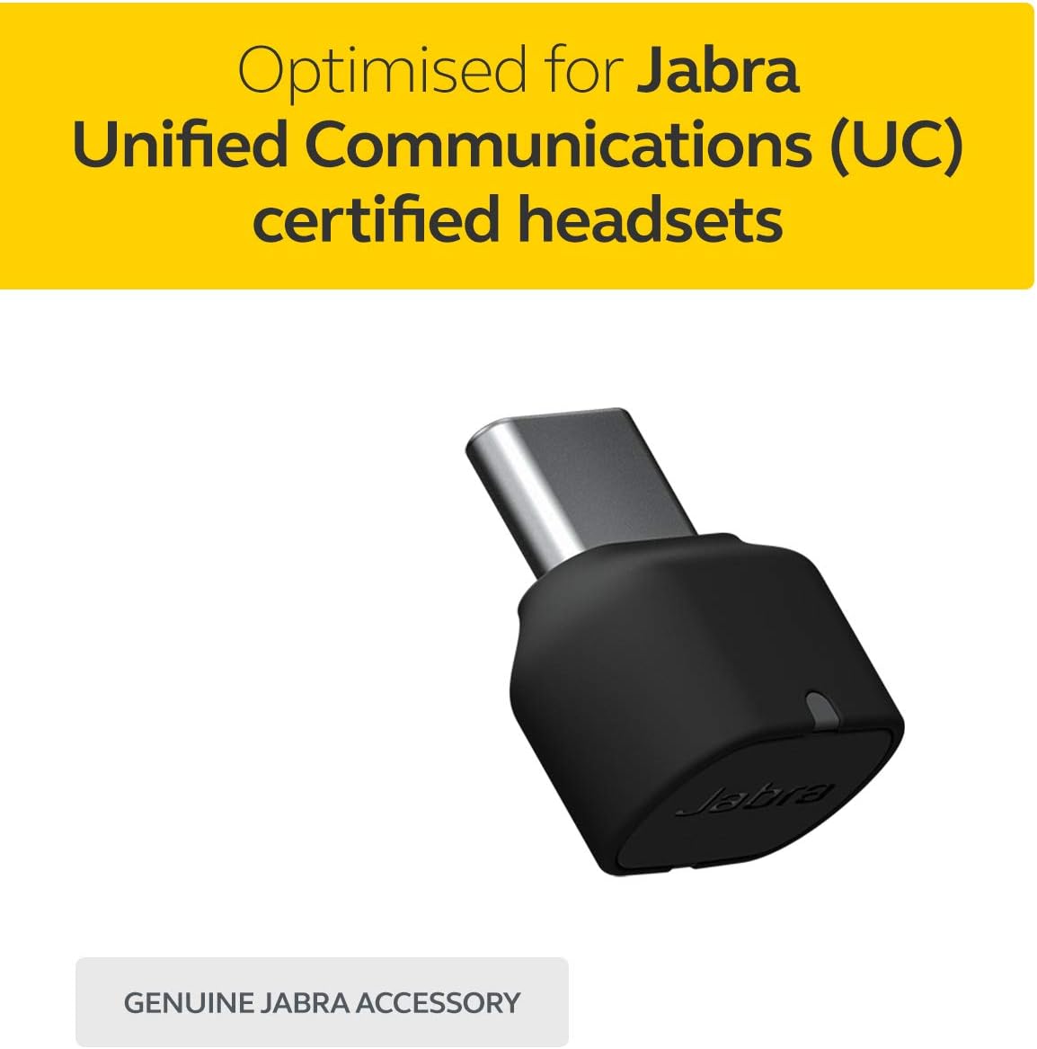 Jabra Link 380c UC USB-C Bluetooth Adapter – Wireless Dongle for Evolve2 85 and 65 Headsets Unified Communications USB-C