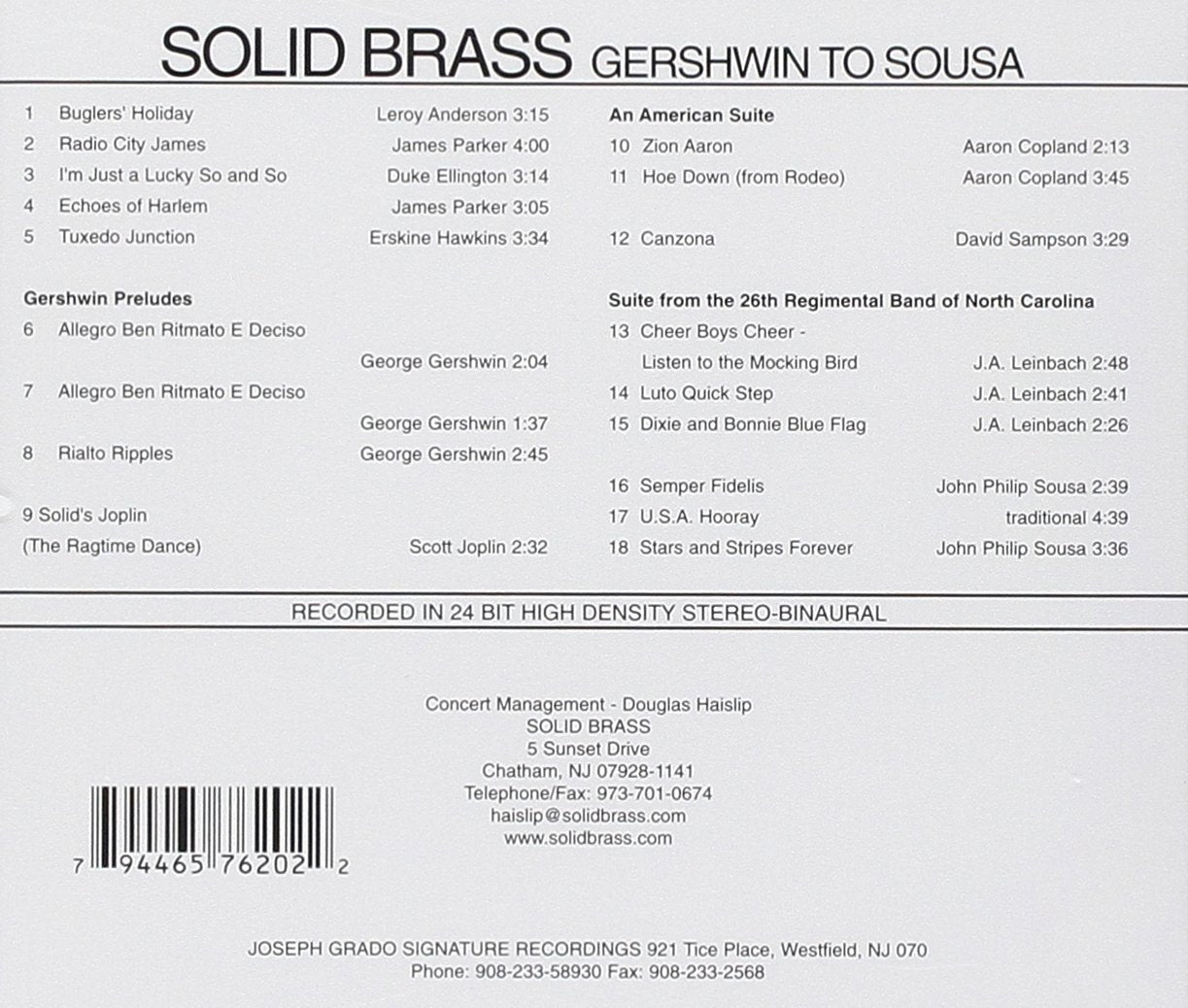 Gerswhin to Sousa