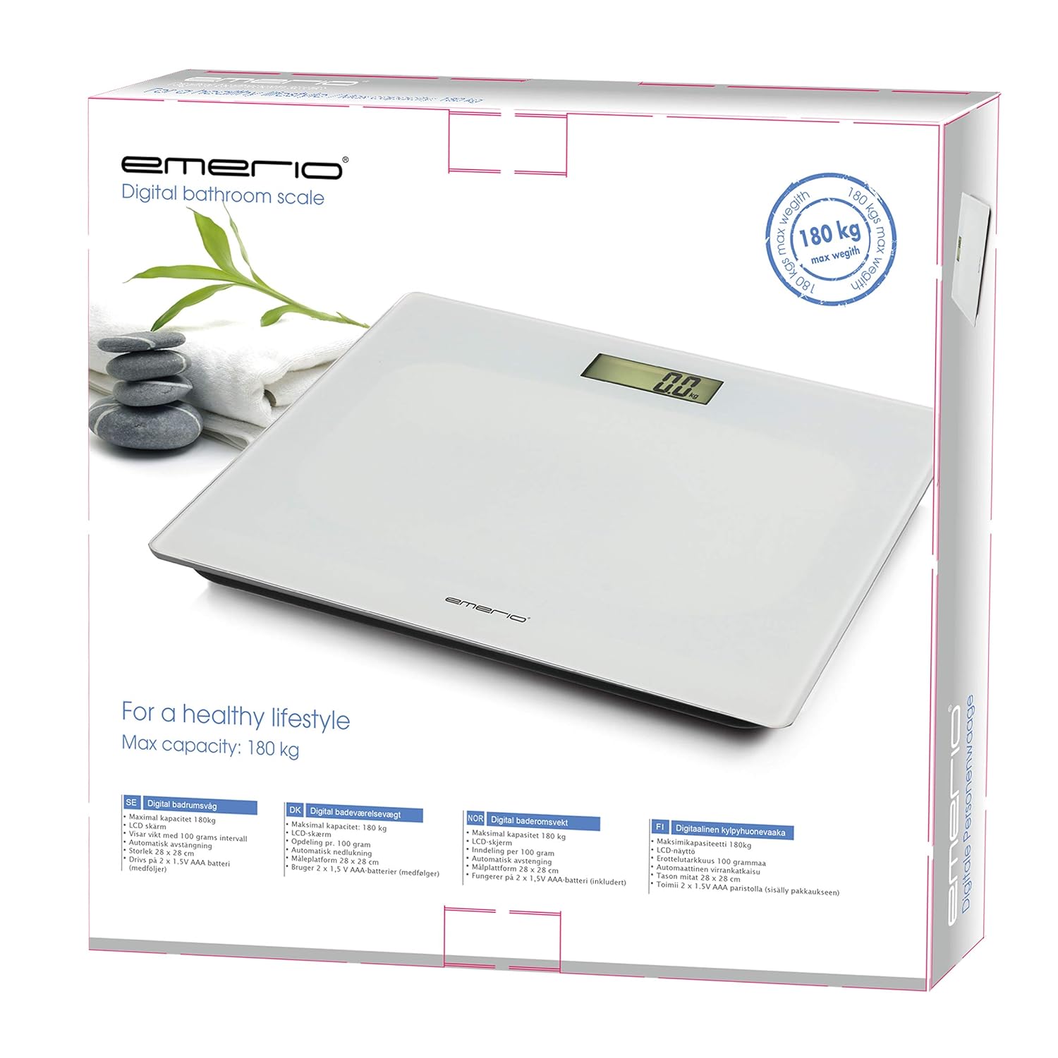 Emerio Personenwaage max. 180 kg digitales Display