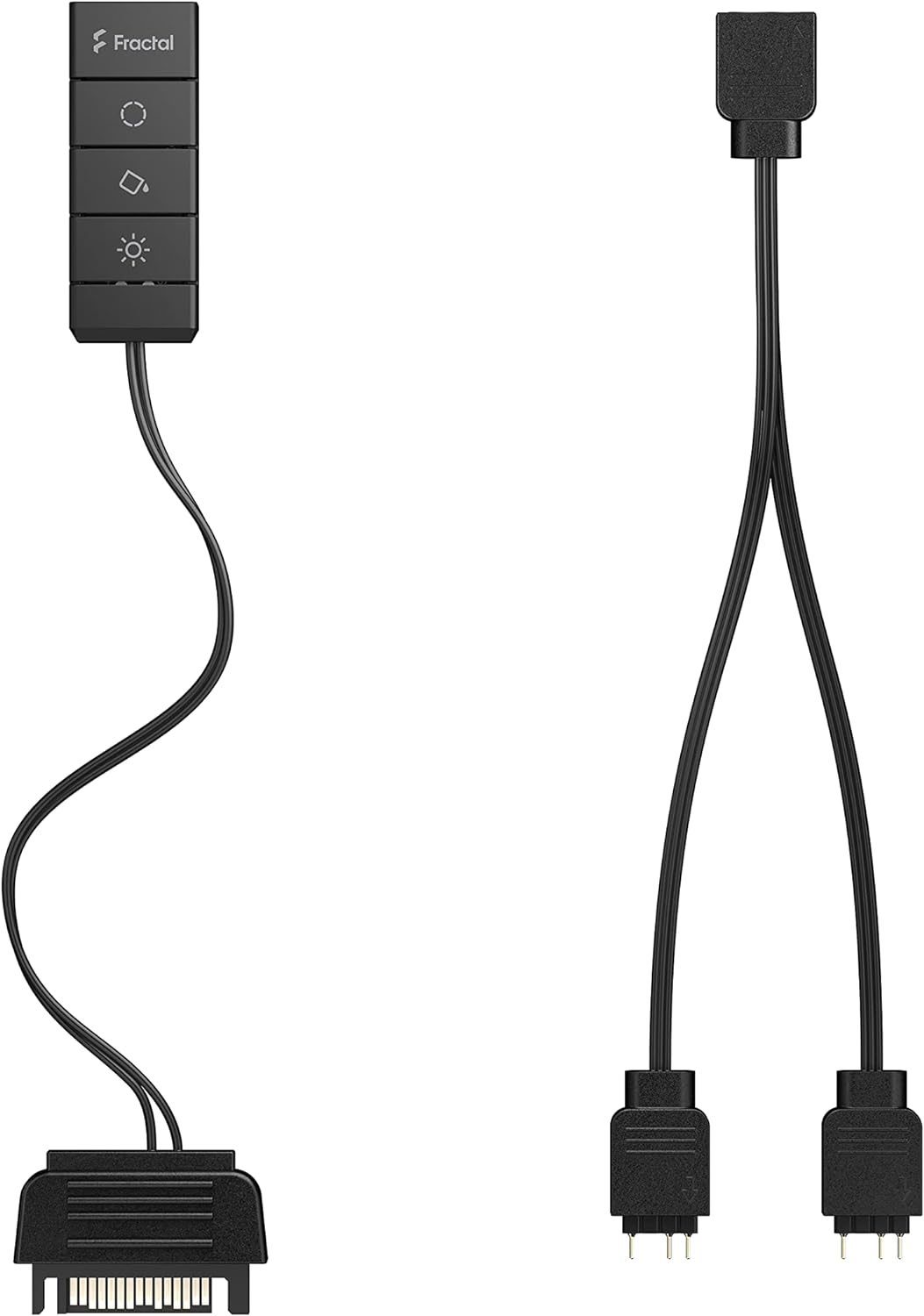 Fractal Design Adjust 2 Manual ARGB Controller for All Standard 5V ARGB LED Fans Strips and Devices Chaining Y-Cable Adapter Included, FD-A-ADJ2-001