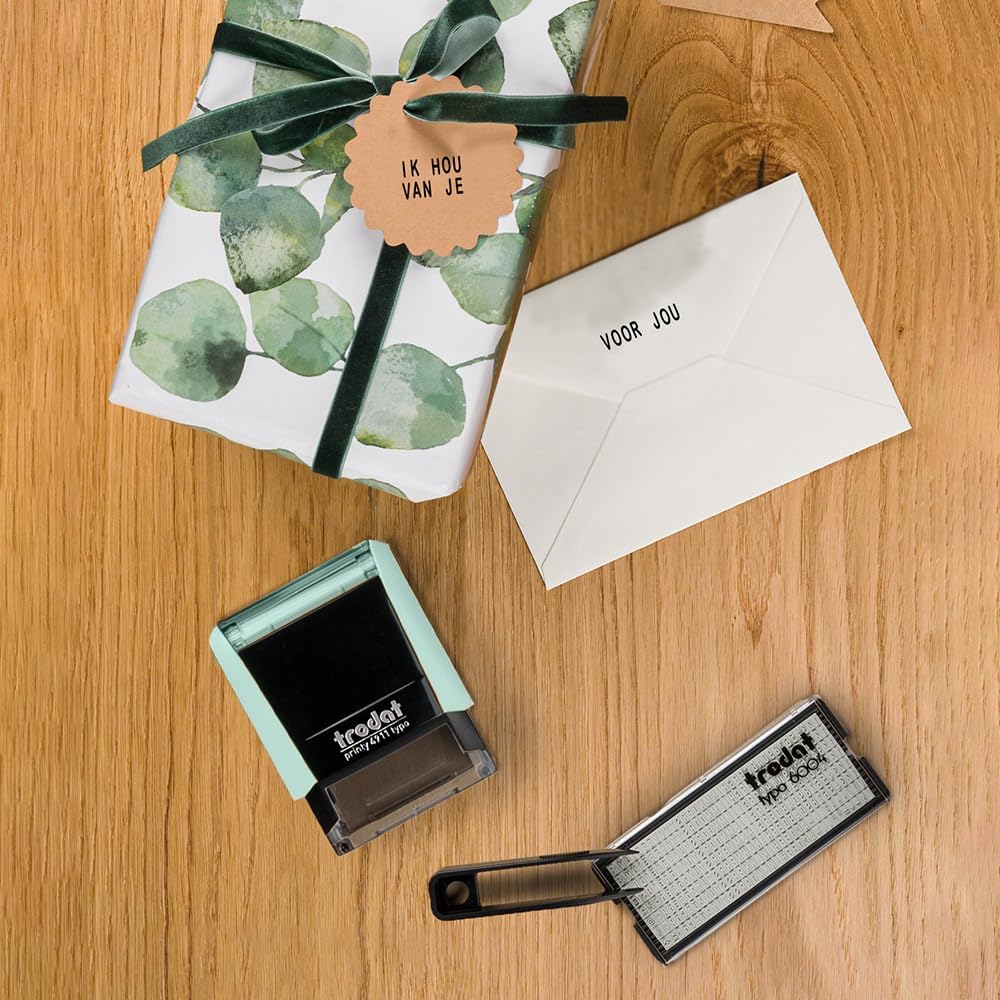 Trodat DIY Self-Inking Stamp - Printy 4911 Pastel Green - 3 lines, Black Print, 38 x 14 mm