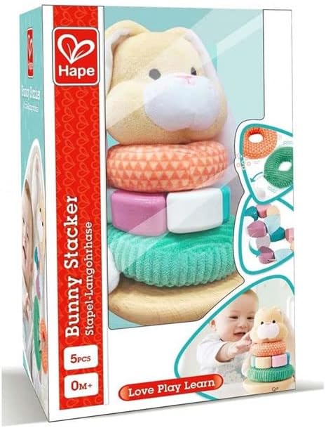 Hape Stapel-Langohrhase, Sortier- und Stapelspielzeug, ab 10 Monaten E0107