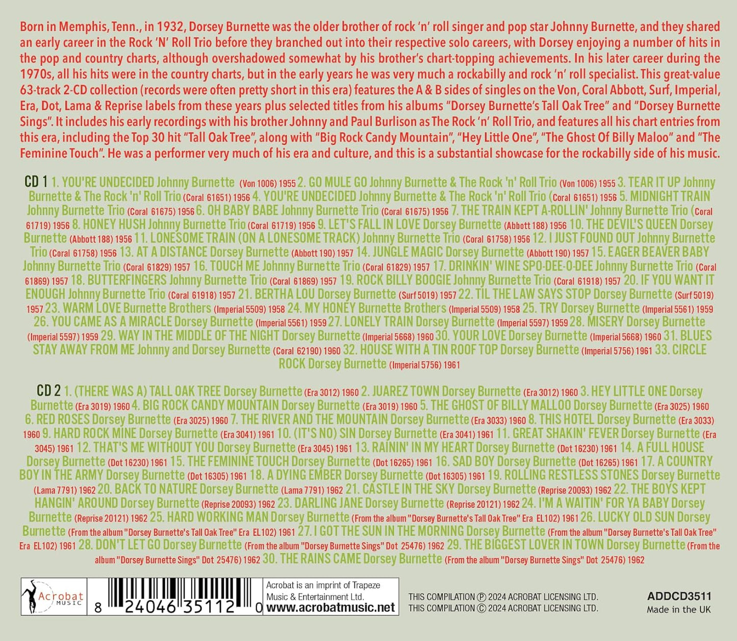 The Rockabilly Years - The Singles & Albums Collection 1955-62