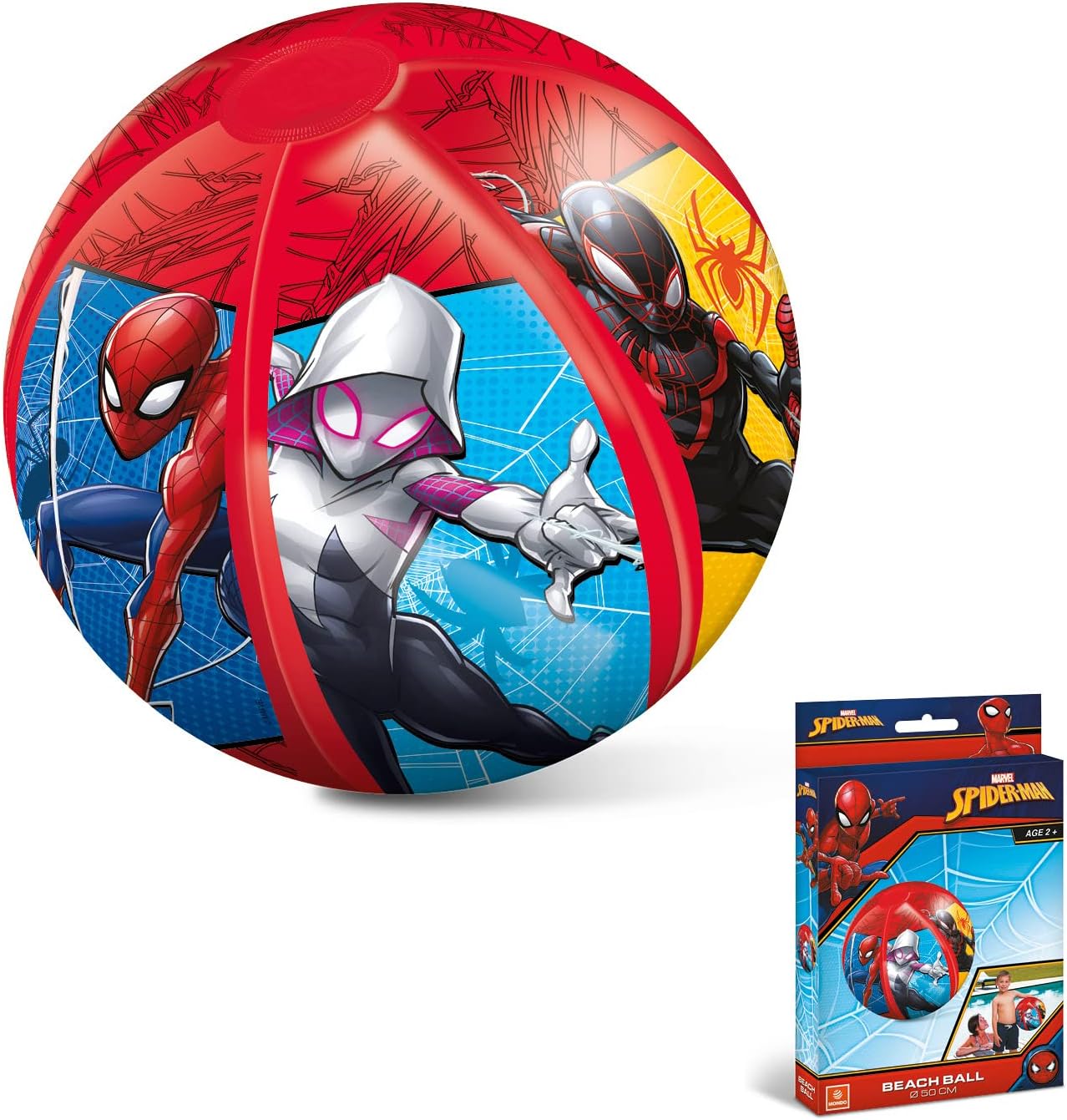Mondo Toys - Spiderman Beach Ball - Colorful Beach Ball - Inflatable - Ideal for playing in the water - Suitable for Kids/Teens/Adults - 50 cm Diameter - 16929