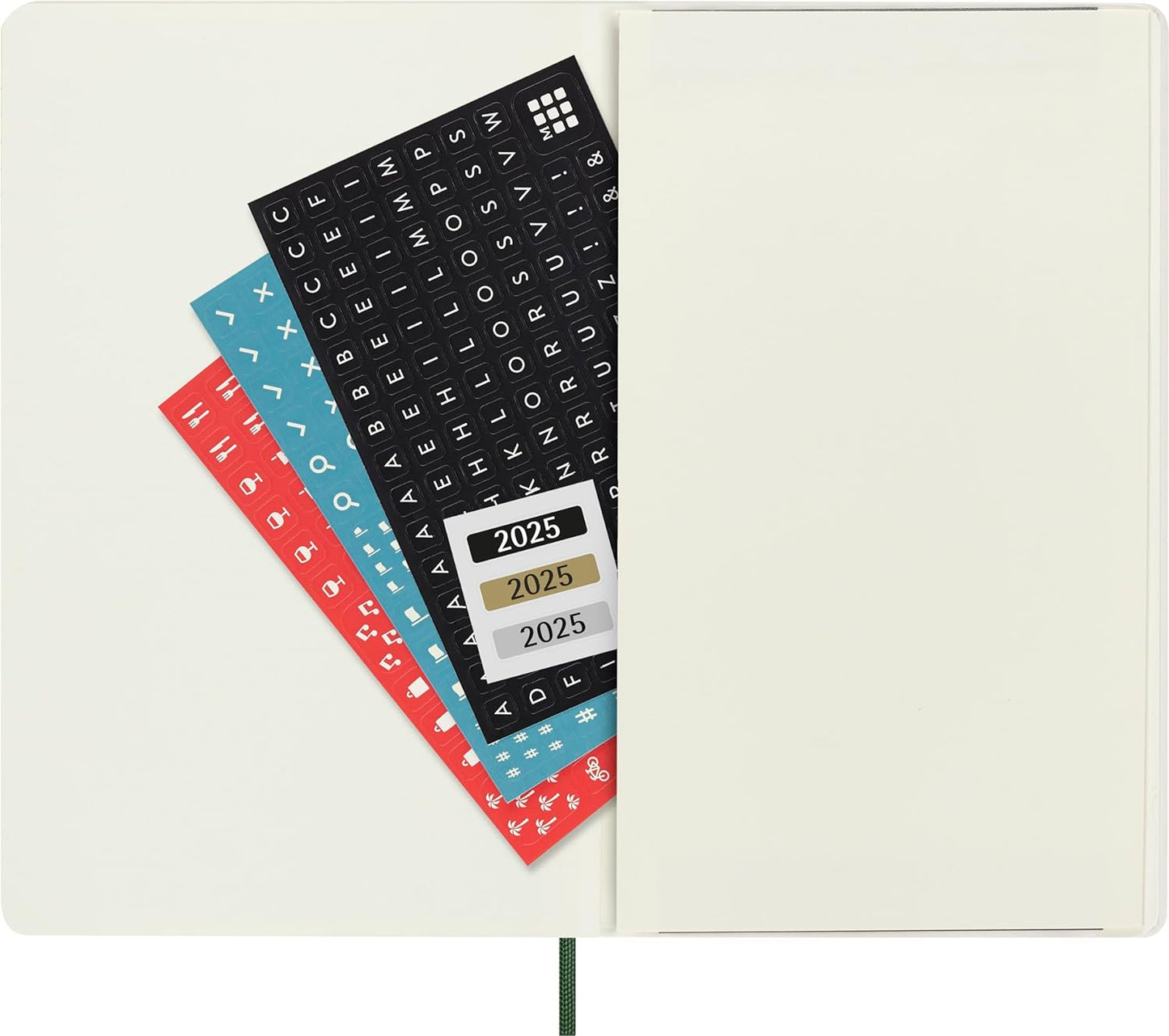 Moleskine Weekly Planner, Weekly Agenda with Space for Notes 12 Months 2025, Soft Cover and Elastic Closure, Myrtle Green Color, Large Format 13x21 cm