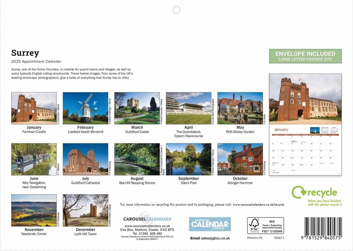 Surrey A4 Calendar 2025 (PFP)