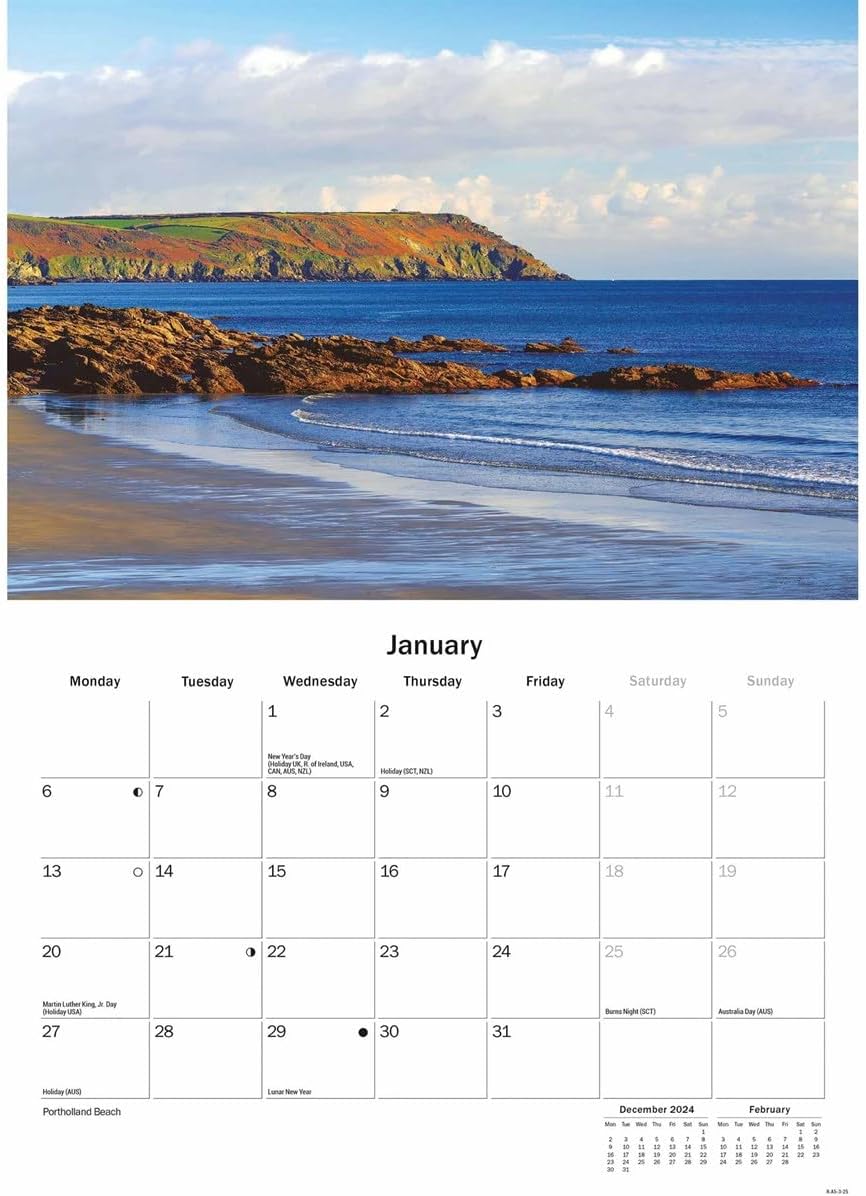 Cornish Riviera A5 Calendar 2025