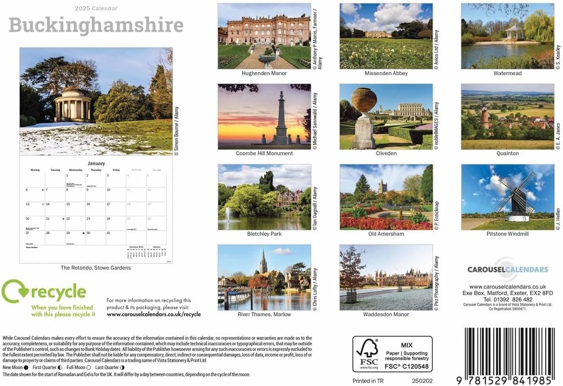 Buckinghamshire A5 Calendar 2025