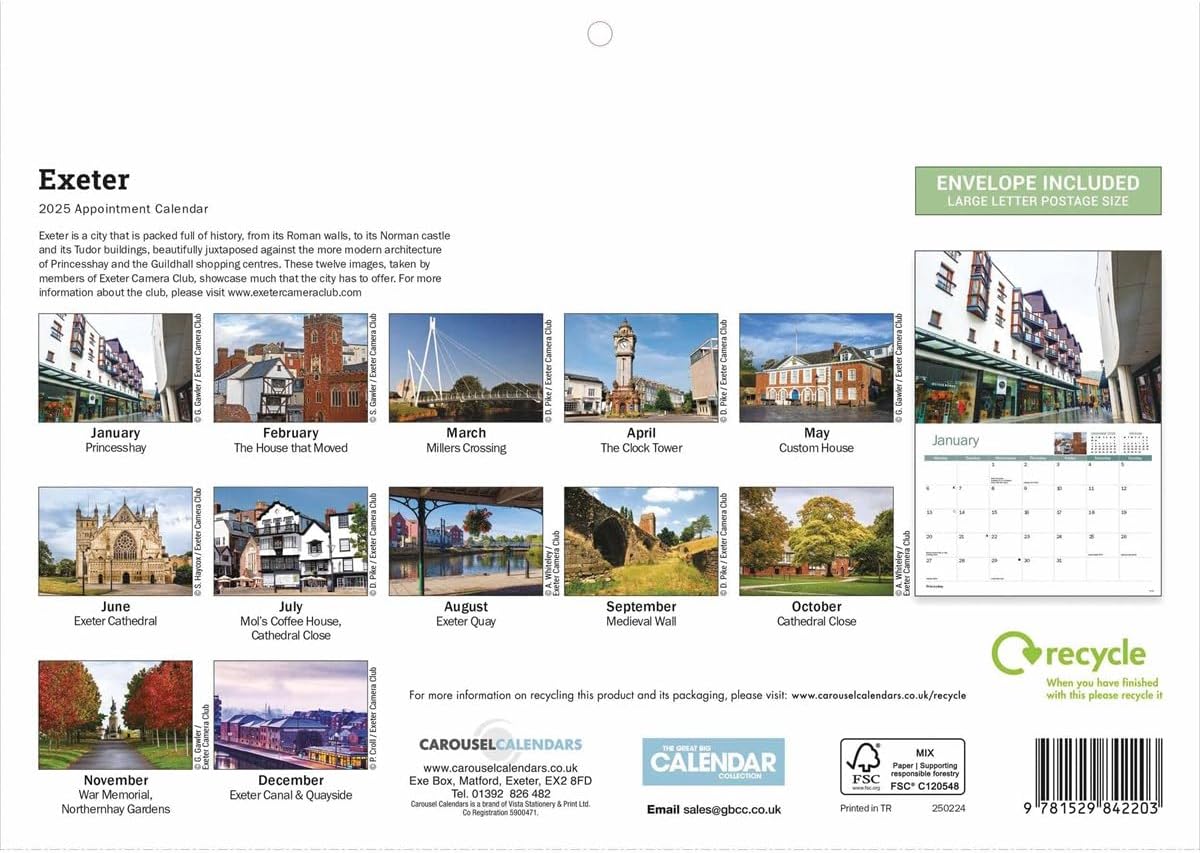 Exeter A4 Calendar 2025 (PFP)
