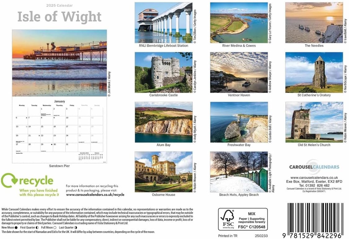 Isle of Wight A5 Calendar 2025