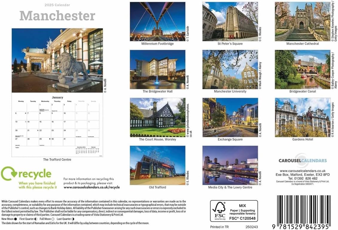 Manchester A5 Calendar 2025