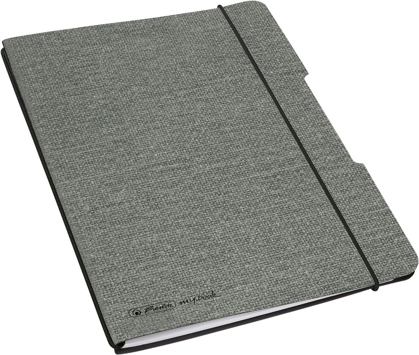 herlitz 50033720 Notebook Flex Linen A6 40 Sheets Dotted, FSC Mix, Colour: Grey, Pack of 1