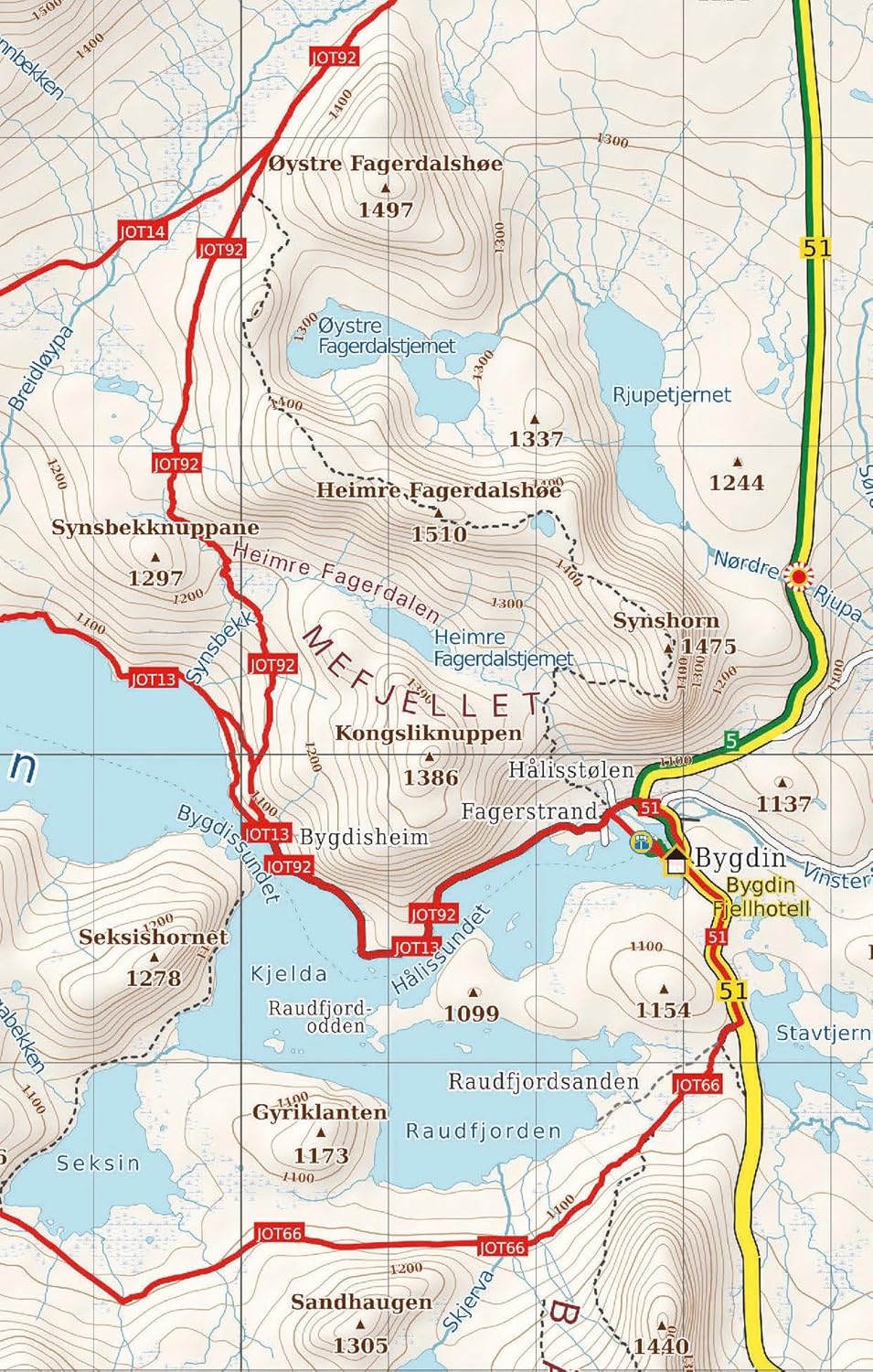 Jotunheimen Ost Wander - Radkarte 1 : 50 000