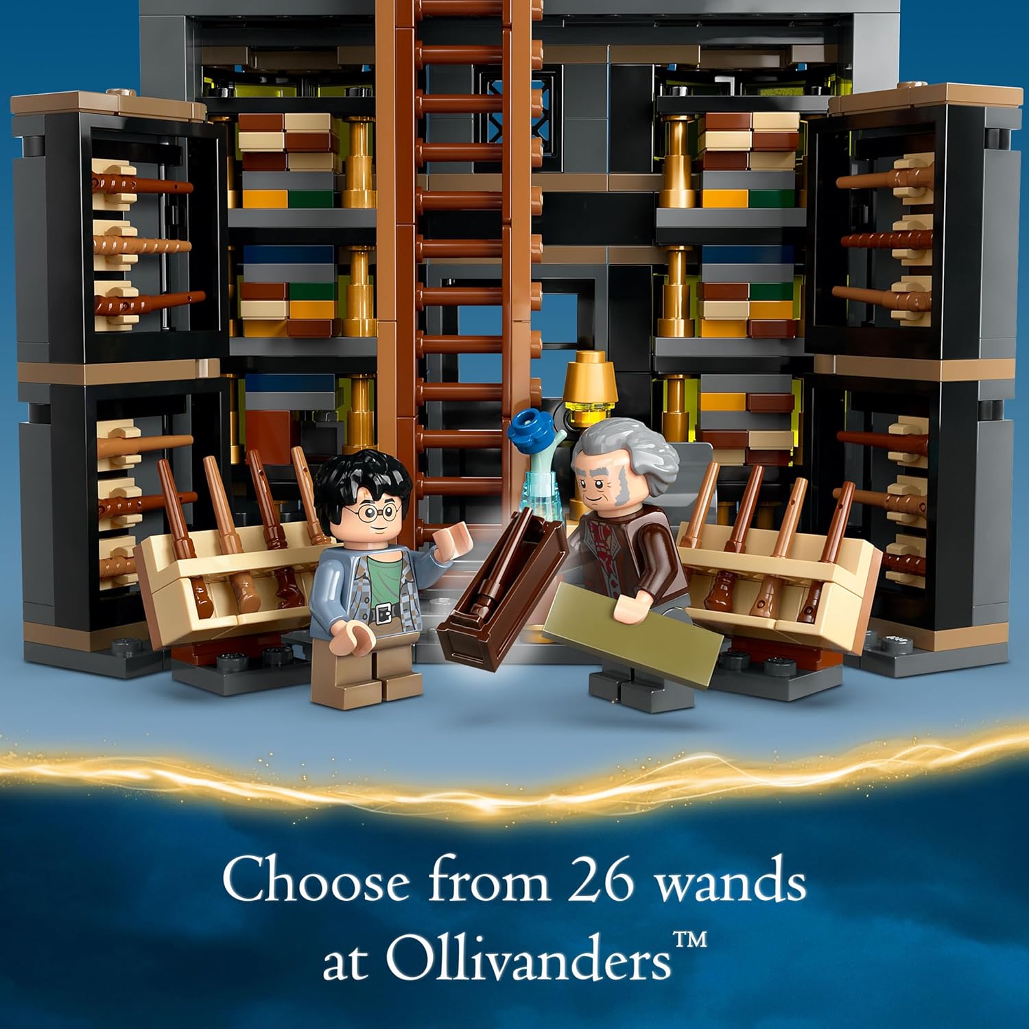 LEGO Harry Potter Olivander e Madama McClan: Abiti per Tutte le Occasioni, 2 Modelli di Negozi Giocattolo da Costruire con 6 Minifigure, Giochi Creativi per Bambini da 8 Anni da Collezione 76439