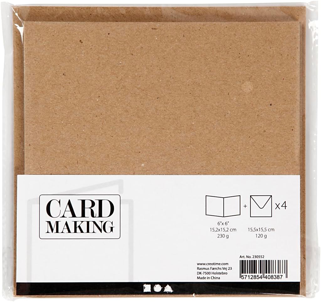 Creativ Company - Kaarten en Enveloppen Naturel 4st.