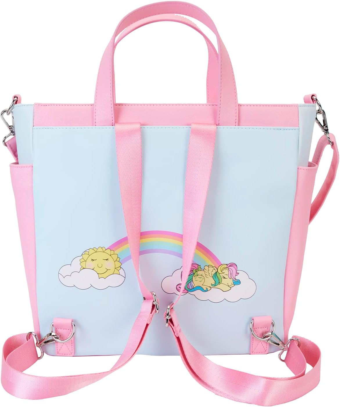 Loungefly Hasbro My Little Pony Sky Scene Kids Convertible Backpack and Tote Bag Multi