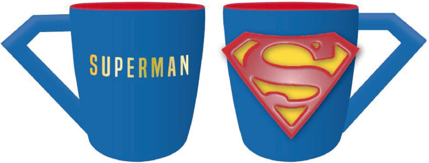 Taza DC Comics Superman - Taza superman - Taza desayuno 3D - Taza cerámica 400 ml - Taza te - Taza café - Licencia oficial