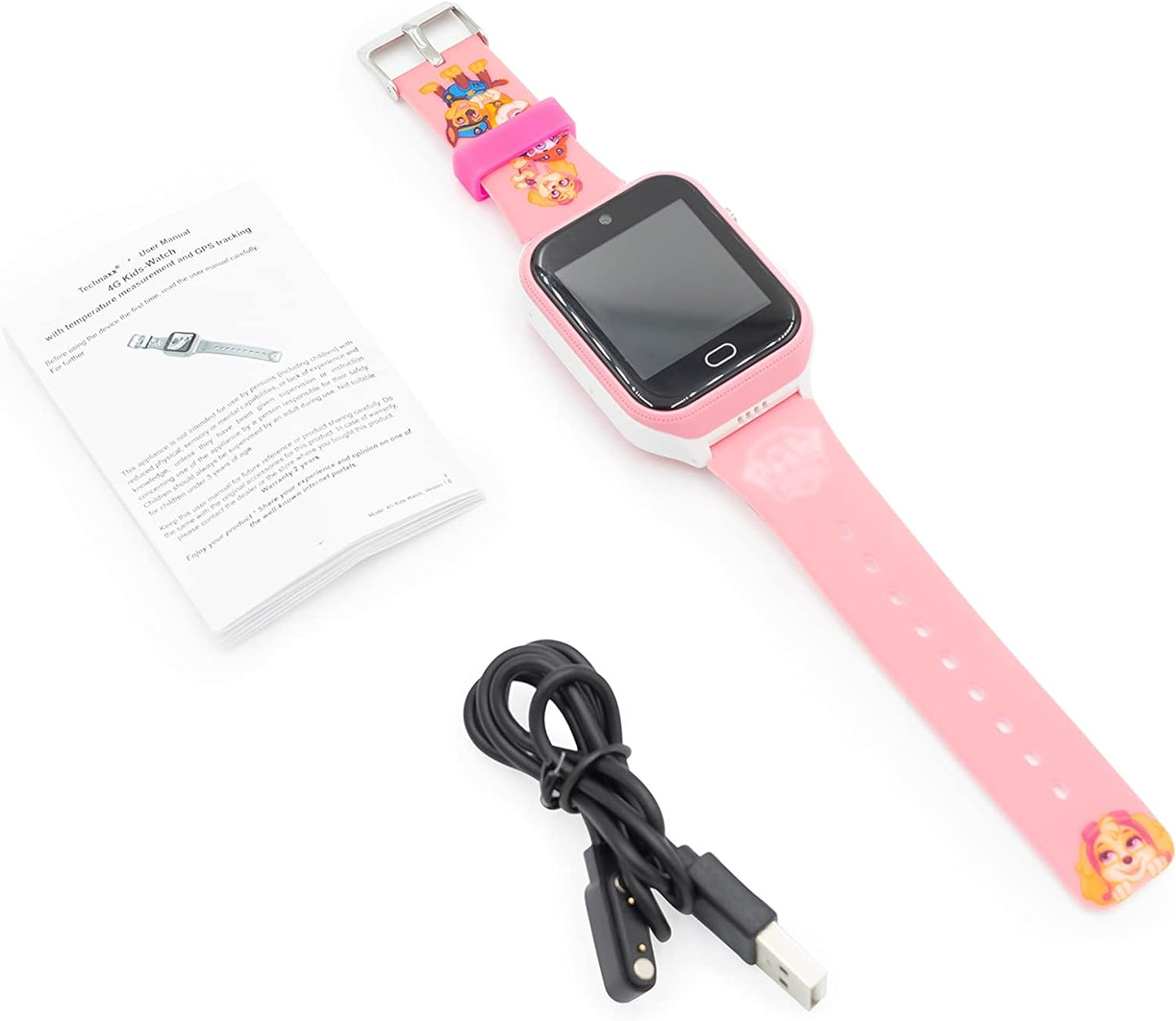 Paw Patrol 4G Kids Smartwatch with Fun Filters - Chat, Calls, Video Calls, Video Recordings, Camera and Fitness Functions etc Display - Age 6+ (Pink) Modern