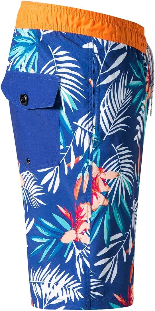 BZPOVB Mens Quick Dry Beach Trunks Bicchierini del Bordo di Stile Hawaiano Foglia di Palma Stampa Casuale Estate Costumi da Bagno Pantaloni M-3XL (Color : Multi-Colored, Size : L