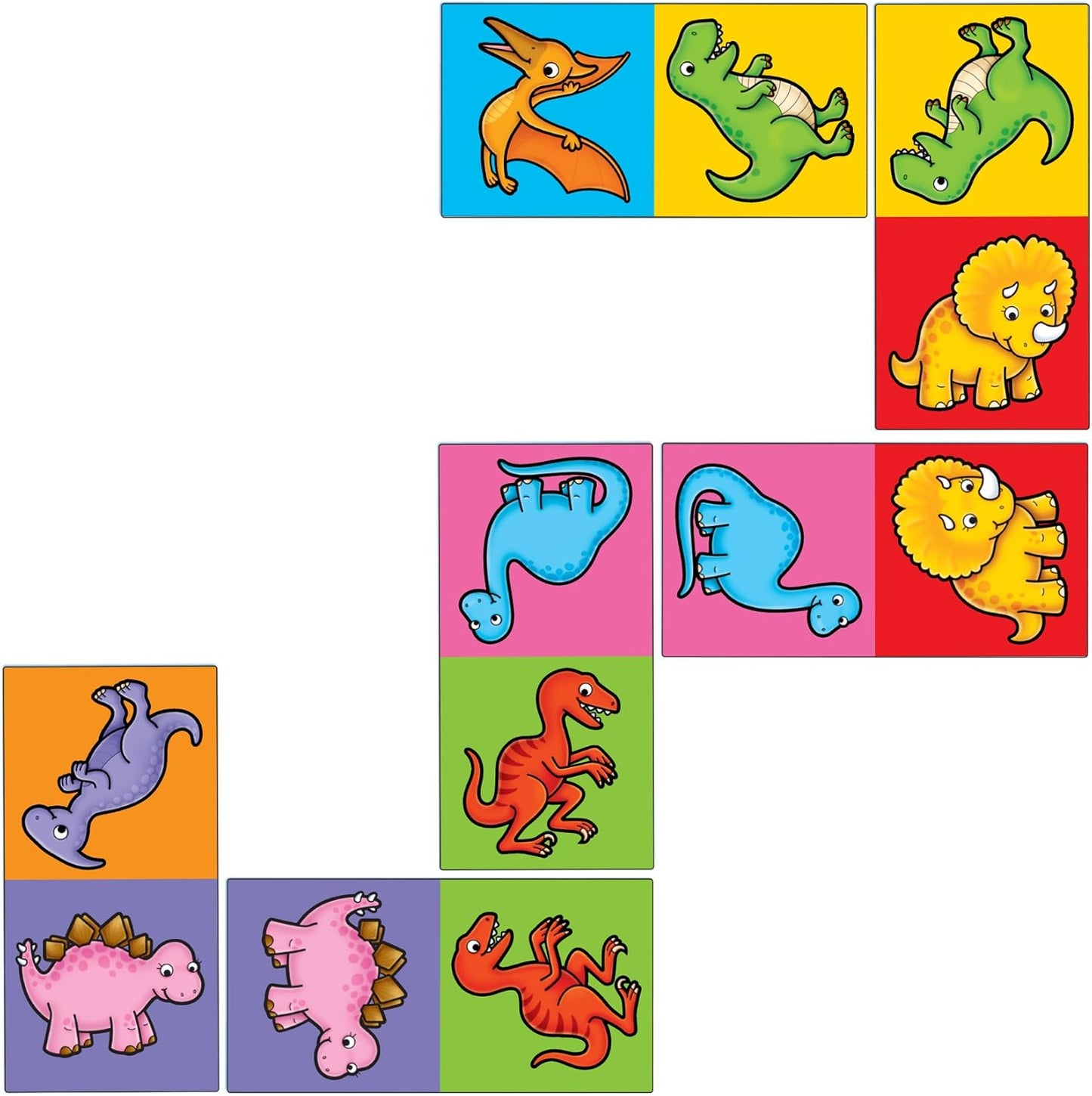 Orchard Toys Dinosaur Dominoes Mini Game, Small and Compact, Travel Game, A Fun Dinosaur Themed Domino Game, Perfect For Children Age 3-5, Ideal Stocking Filler