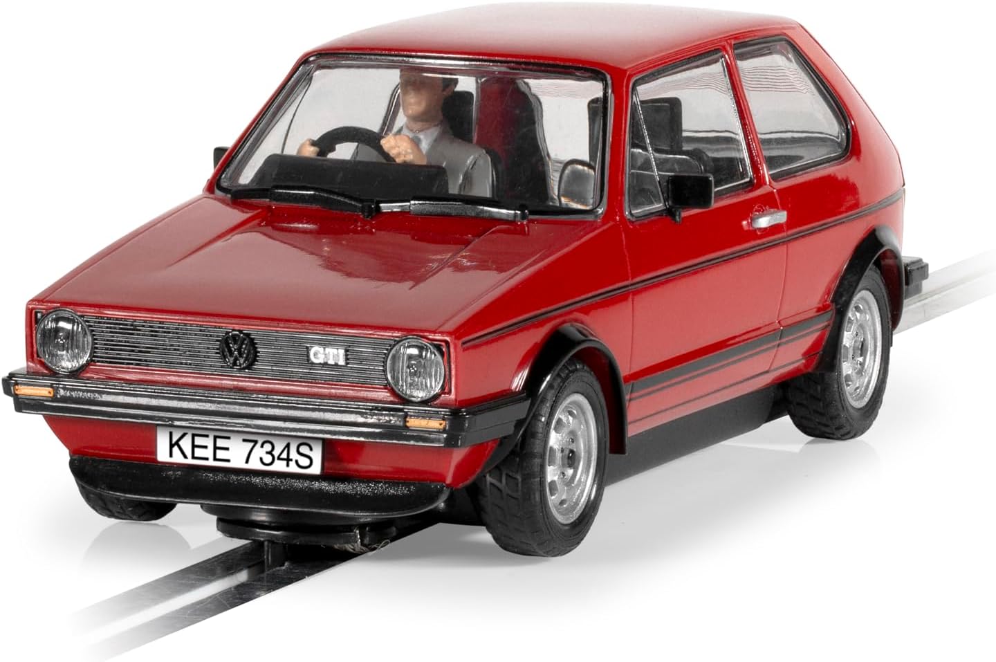 Scalextric, C4490, Volkswagen Golf GTI-Red, Slot, Cars-Street & Rally