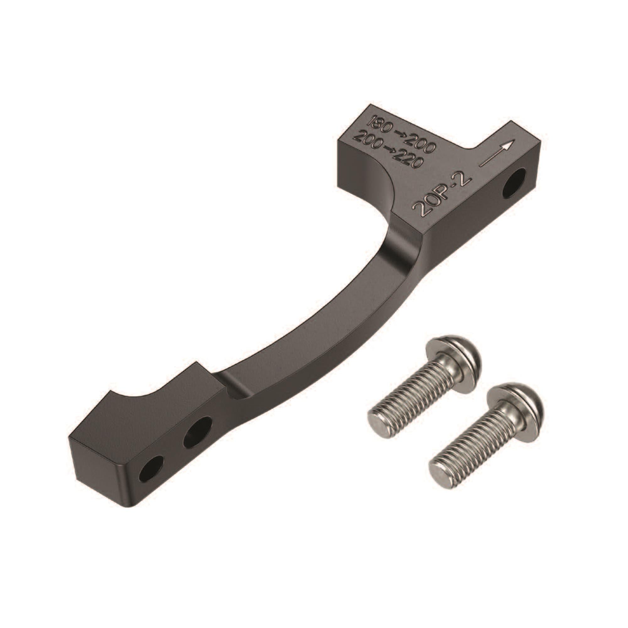 SRAM Post Bracket 20 P 2 (For Use With 200Mm And 220Mm Rotors Only) (180 To 200 Or 200 To 220), Includes Stainless Bracket Mounting Bolts