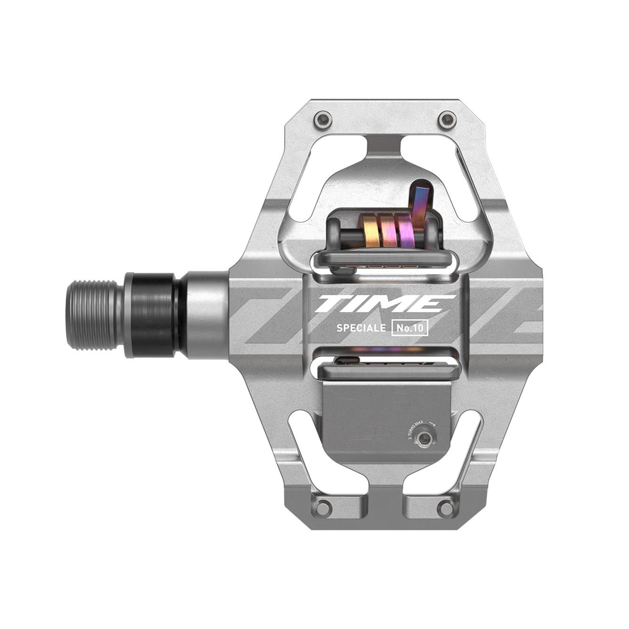 Time Pedal Speciale 10 Small MTB Pedals, Including Atac Standard Cleats Raw Aluminium