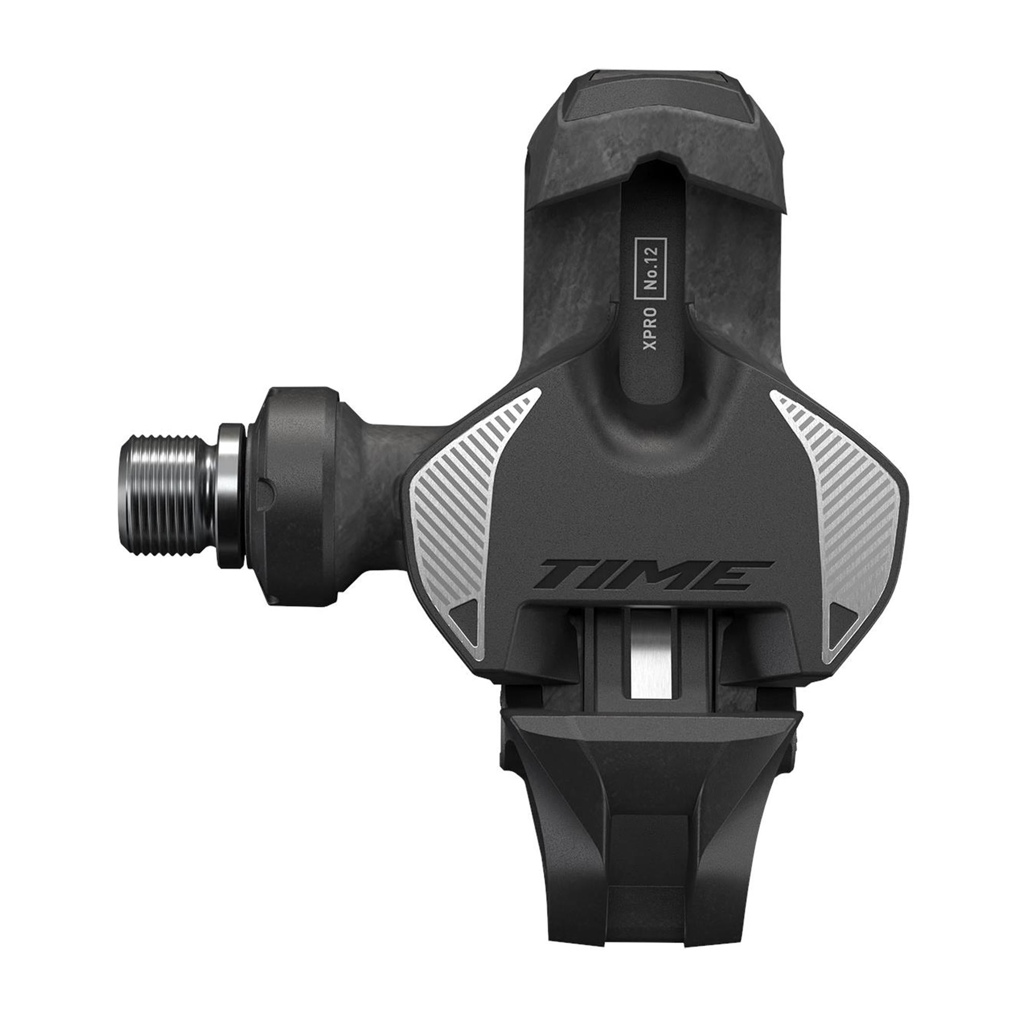 Time Pedal Xpro 12 Q-Factor Road Pedals, Carbon Body And Titanium Spindle Including Iclic Free Cleats Carbon Silver 57Mm