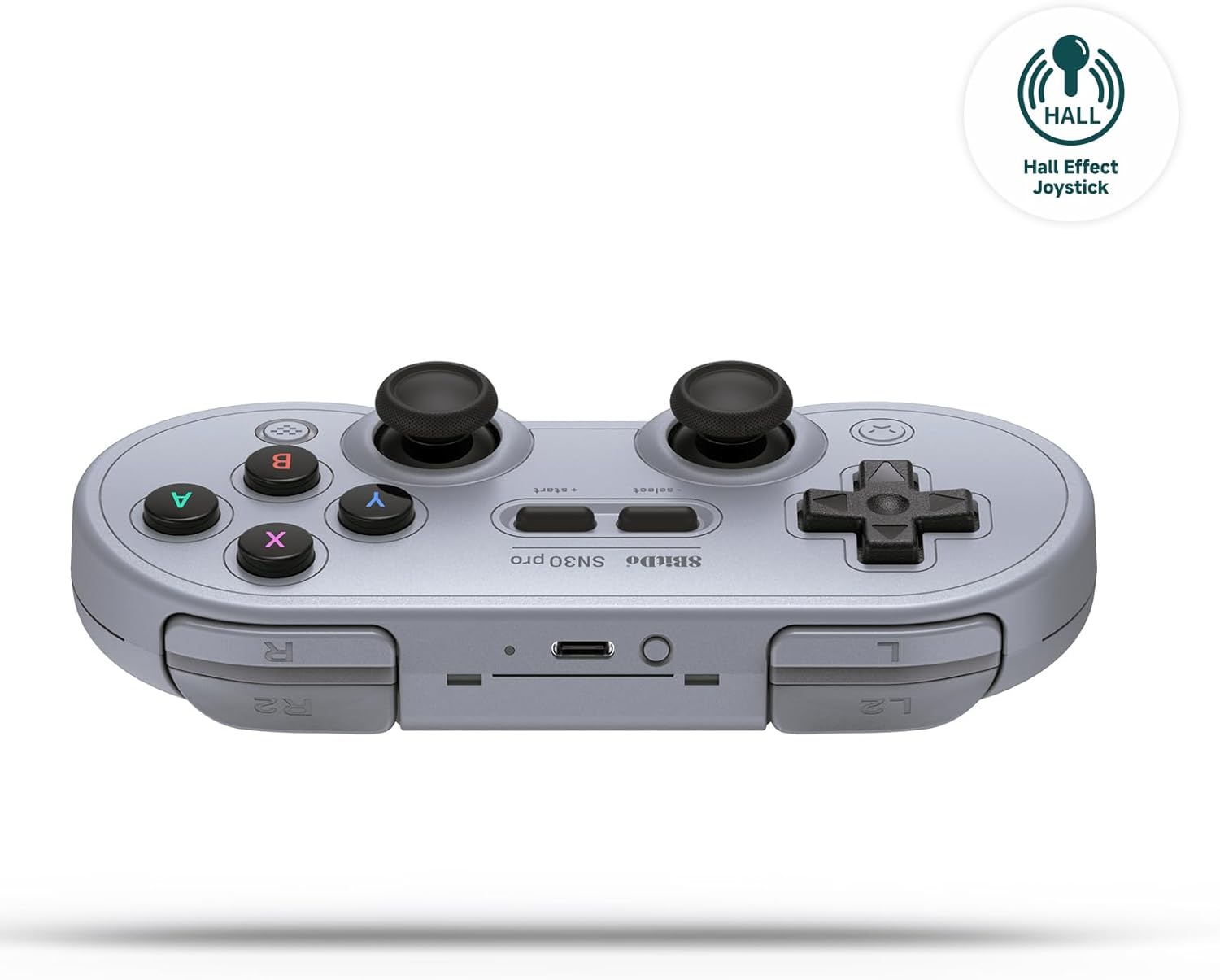 8BitDo SN30 Pro Bluetooth Controller, Hall Effect Joystick Update, Compatible with Switch, PC, macOS, Android, Steam Deck & Raspberry Pi (Gray