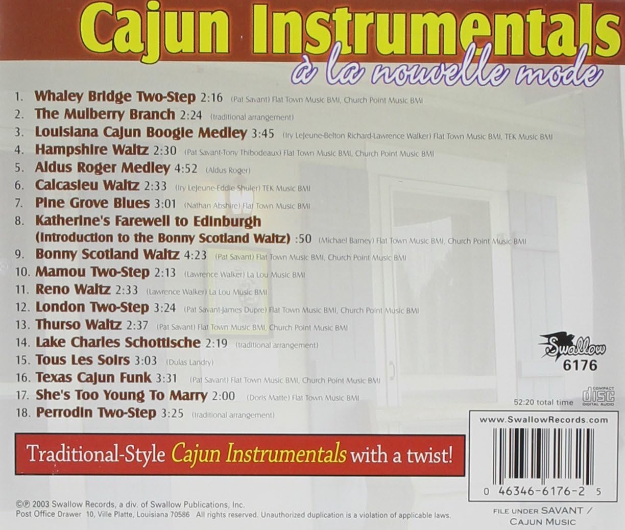 Cajun Instrumentals A La Nouvelle M