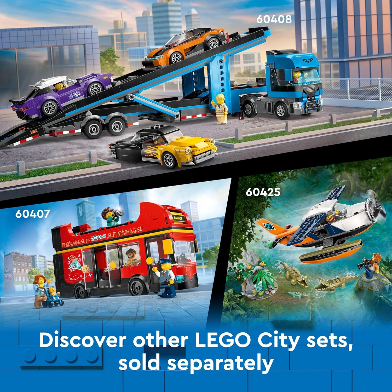 LEGO City Robot World Roller-Coaster Park Set, Creative Building Toy for 8 Plus Year Old Boys & Girls, Fairground Playset with 8 Minifigures, Fun Gift for Kids 60421