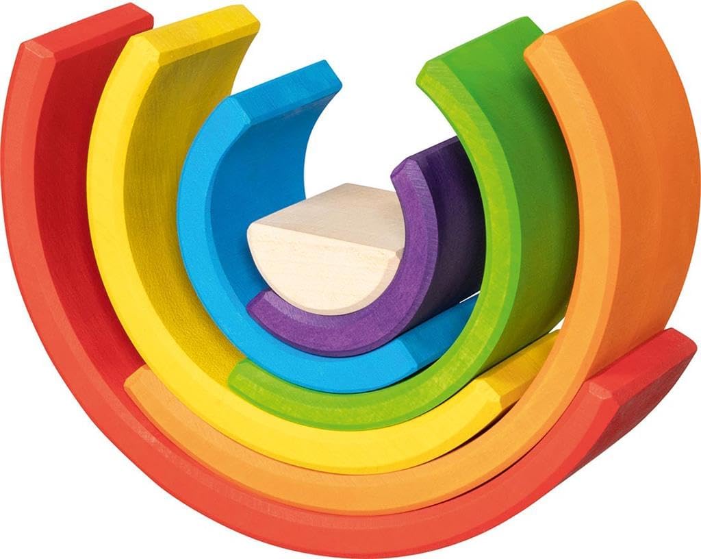 goki 58479 Building Blocks, Small Rainbow, Made Maple Wood, Promotes Creativity and Stimulates Free Play, Made in Europe