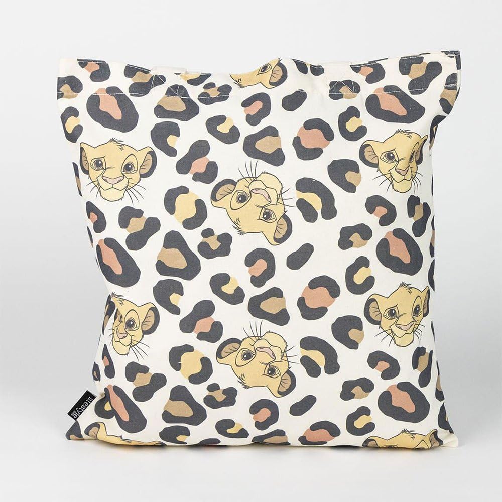 CERDÁ LIFE'S LITTLE MOMENTS Shopping Bag The Lion King - Ochre - 36x39x0.5cm - 2 Handles - Made with Polyester and Cotton - Simba Print - Original Product, ochre, Contemporary