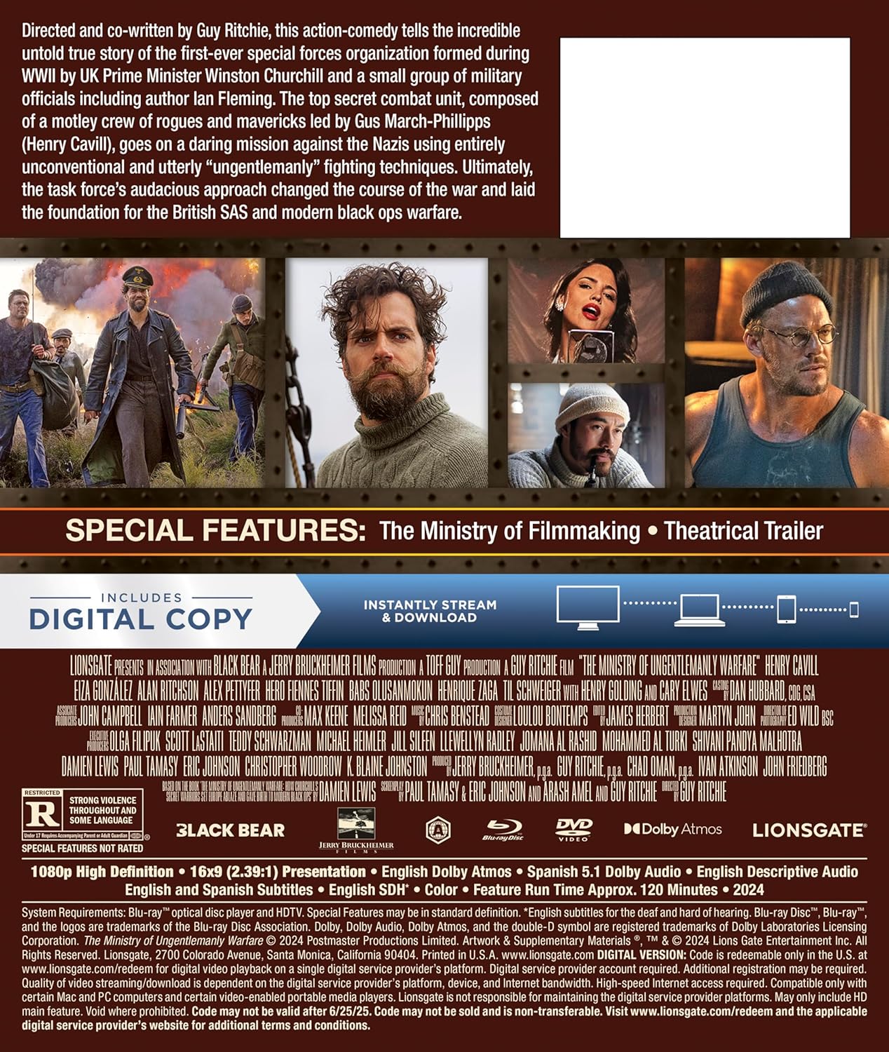 The Ministry of Ungentlemanly Warfare Bluray + DVD + Digital