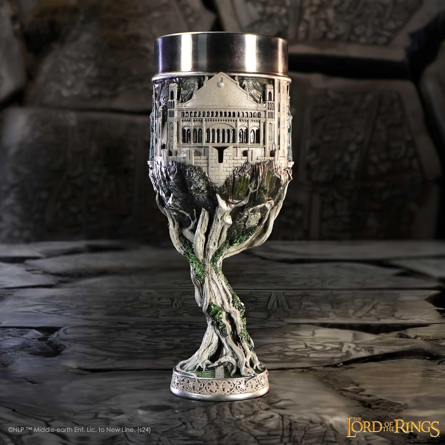 Nemesis Now Lord of the Rings Gondor Goblet 19cm, Resin, Grey, Official Lord of the Rings Merchandise, Gondor Goblet, Lord of the Rings Collectible Cup, Cast in the Finest Resin, Expertly Hand-Painted