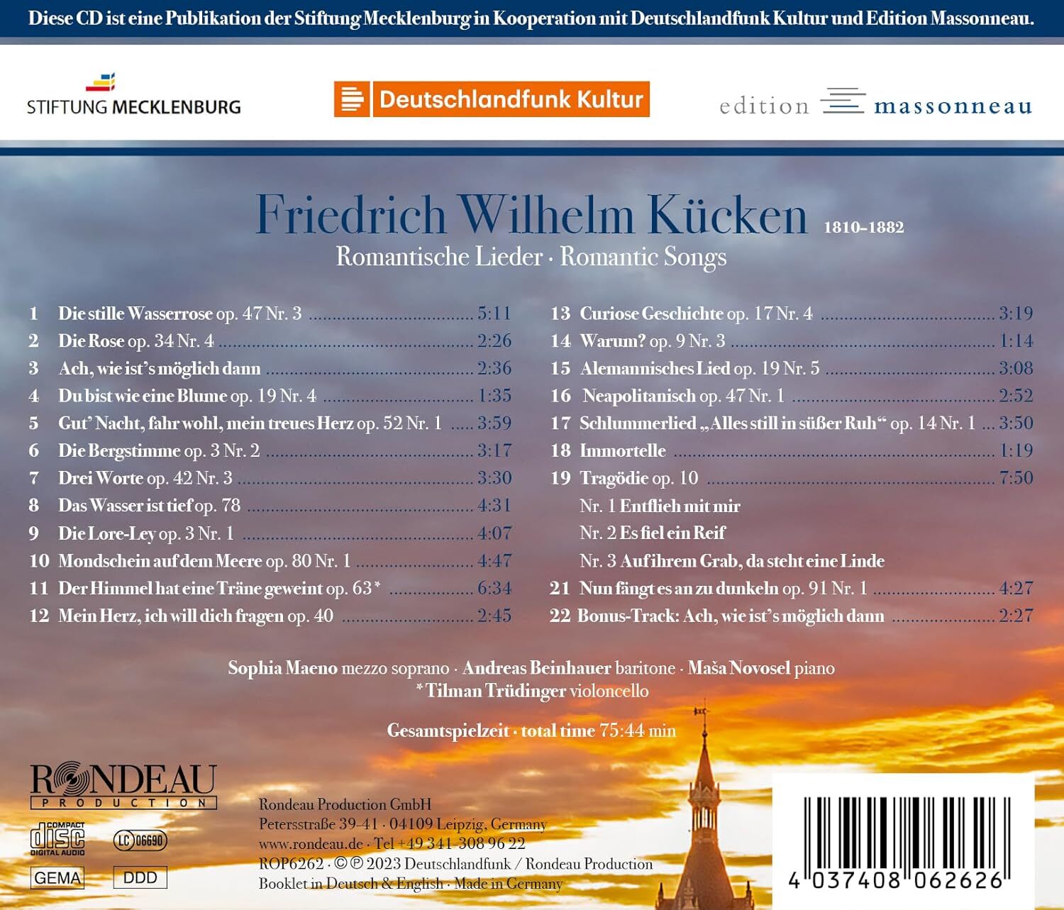 Friedrich Wilhelm Kücken: Romantische Lieder (Romantic Songs)