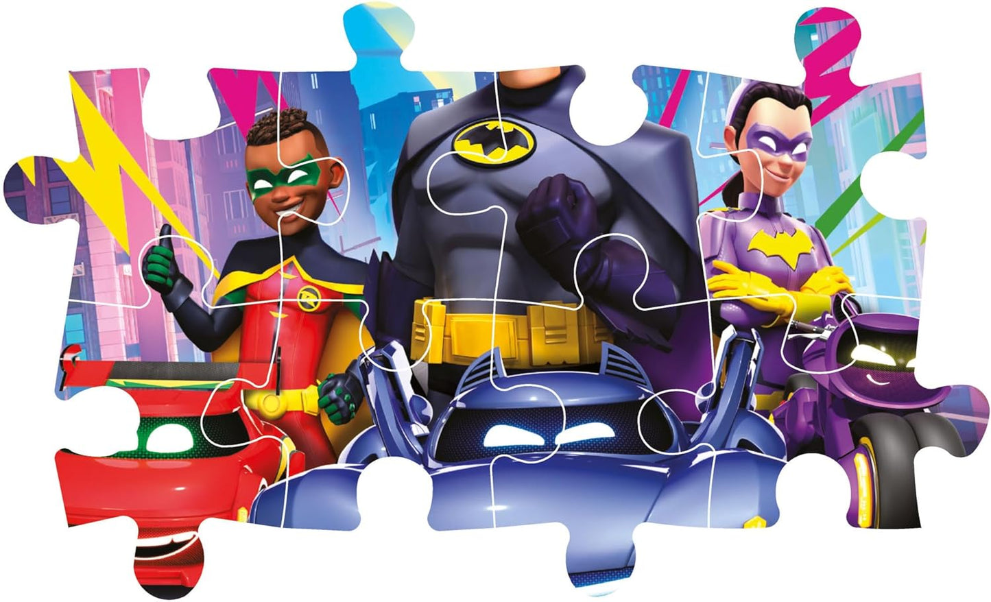 Clementoni 25761 Batwheels Jigsaw 104 Maxi Pieces-Supercolor Children 4-6 Years, Cartoon, Cars, Gift for Boy/Girls, Puzzle for Kids, Made in Italy, Multicolor