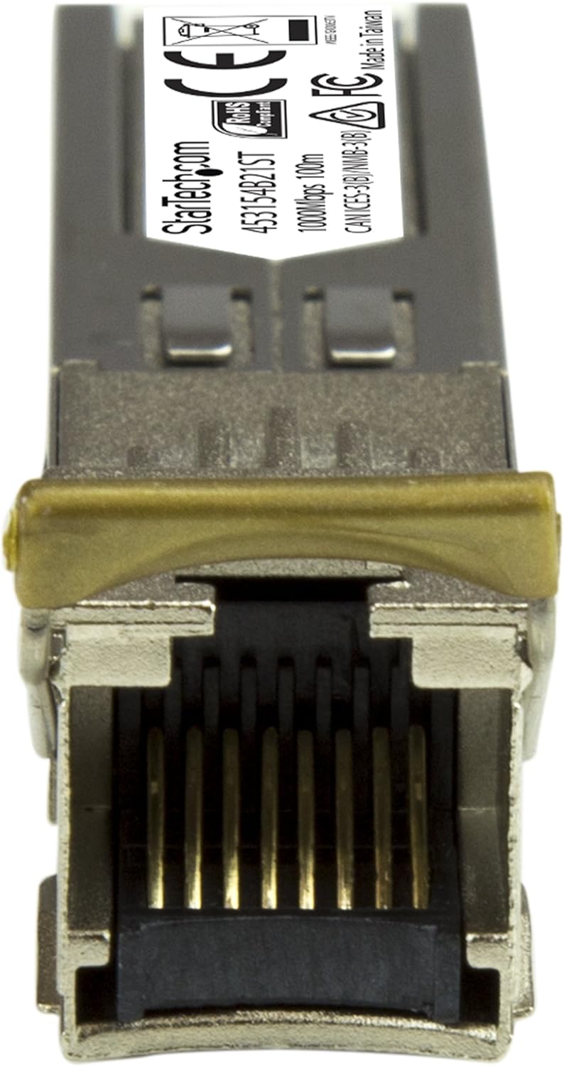 StarTech.com HPE 453154-B21 Compatible SFP Module - 1000BASE-T - SFP to RJ45 Cat6/Cat5e - 1GE Gigabit Ethernet SFP - RJ-45 100m - HPE 6120XG, 6120G, Flex Fabric (453154B21ST) Single 453154-B21