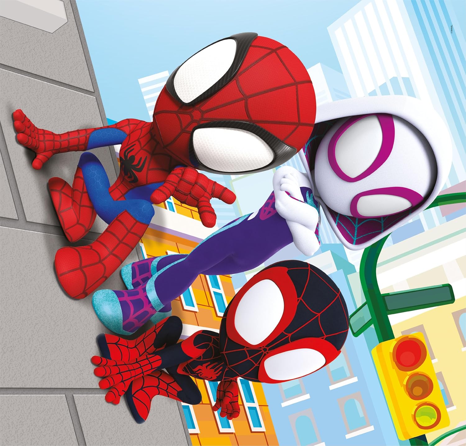 Clementoni- Marvel Spidey And His Amazing Friends Supercolor Friends-3x48 (Include 3 48 Pezzi) Bambini 5 Anni, Puzzle Cartoni Animati-Made in Italy, Colore Multilingua, 25294