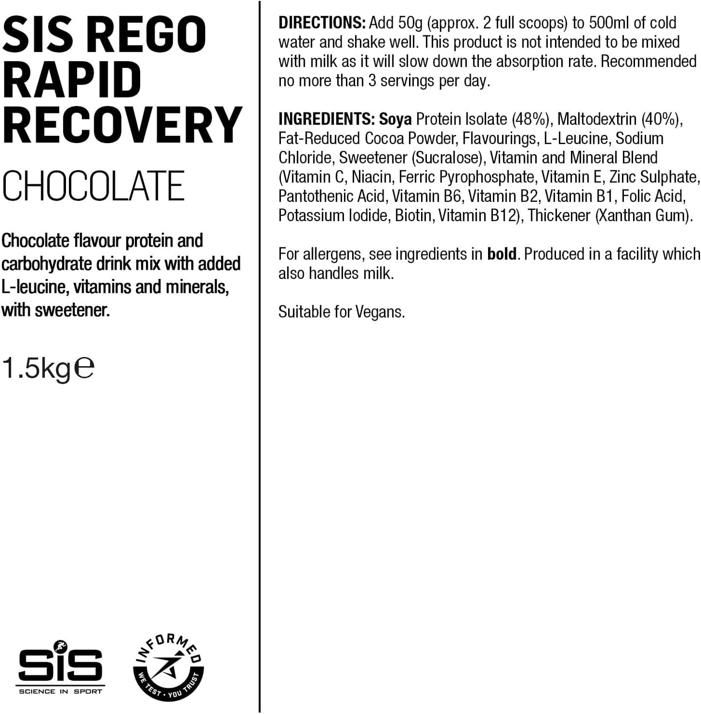 REGO Rapid Recovery Drink Powder - 1.5kg - Chocolate