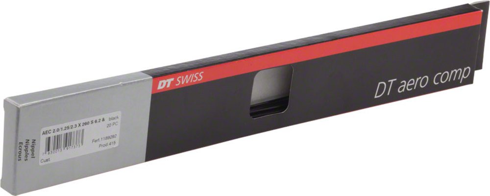 DT Swiss Aero Comp 14 / 15 / 14 g = 2 / 2.3 x 1.2 / 2 mm box 20, black 296 mm