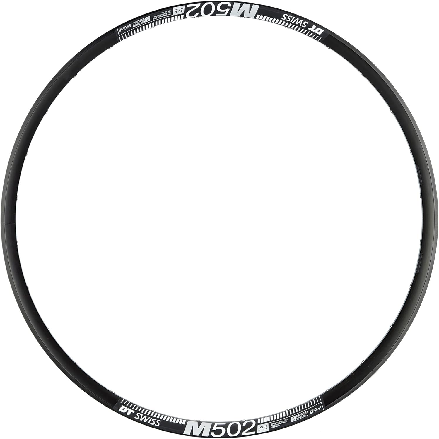 DT Swiss M 502 Sleeve-joined disc-specific 32 hole Presta-drilled black - 27.5 inch