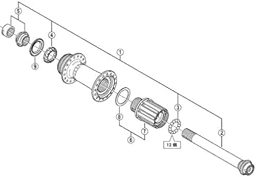 Shimano FH-M825 complete hub axle 12 mm