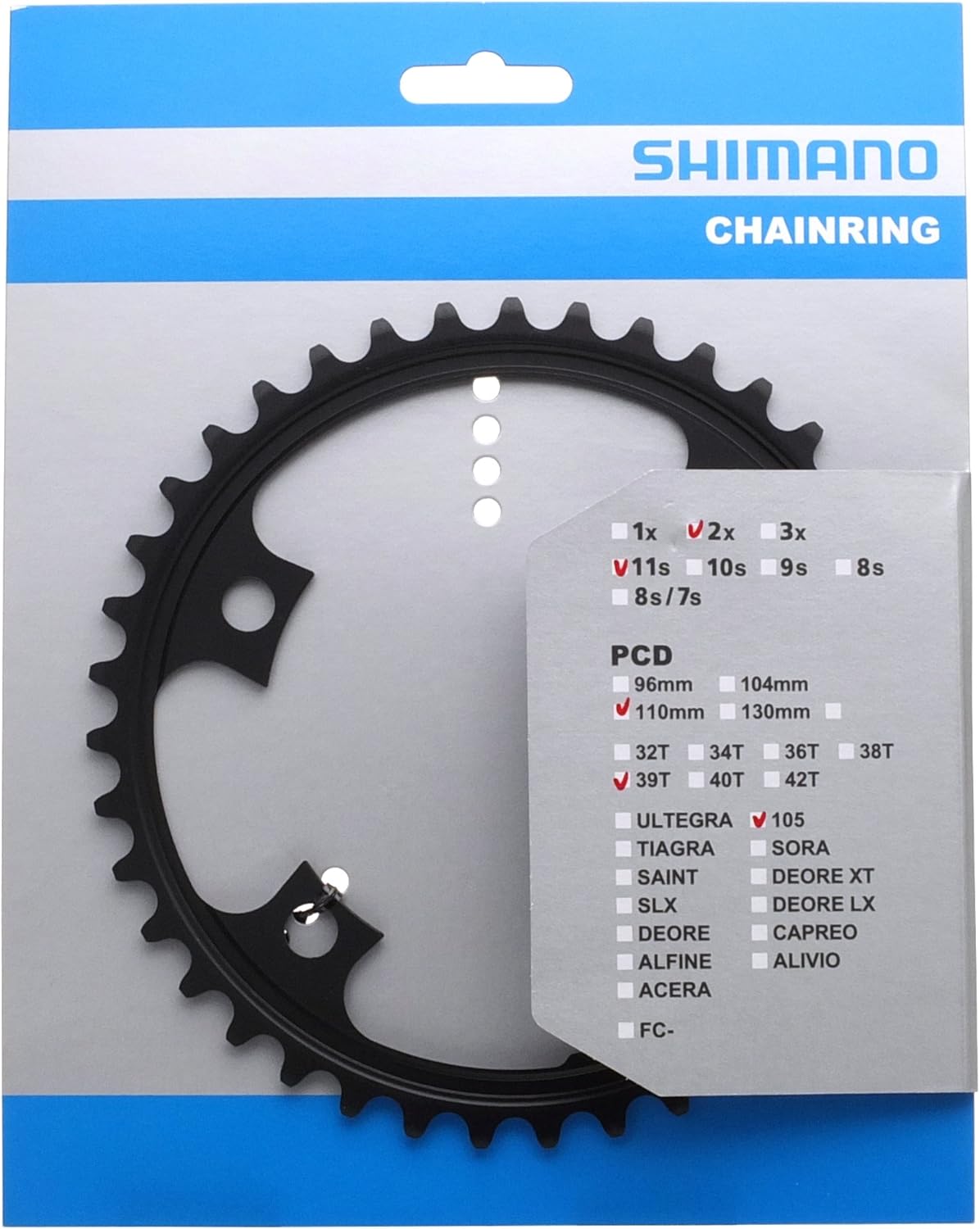 Shimano FC-5800 chainring 39T-MD for 53-39T, black