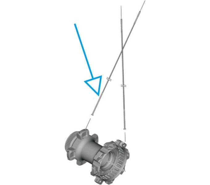 Shimano WH-R9270-C50-TL-F right hand spoke, 267 mm