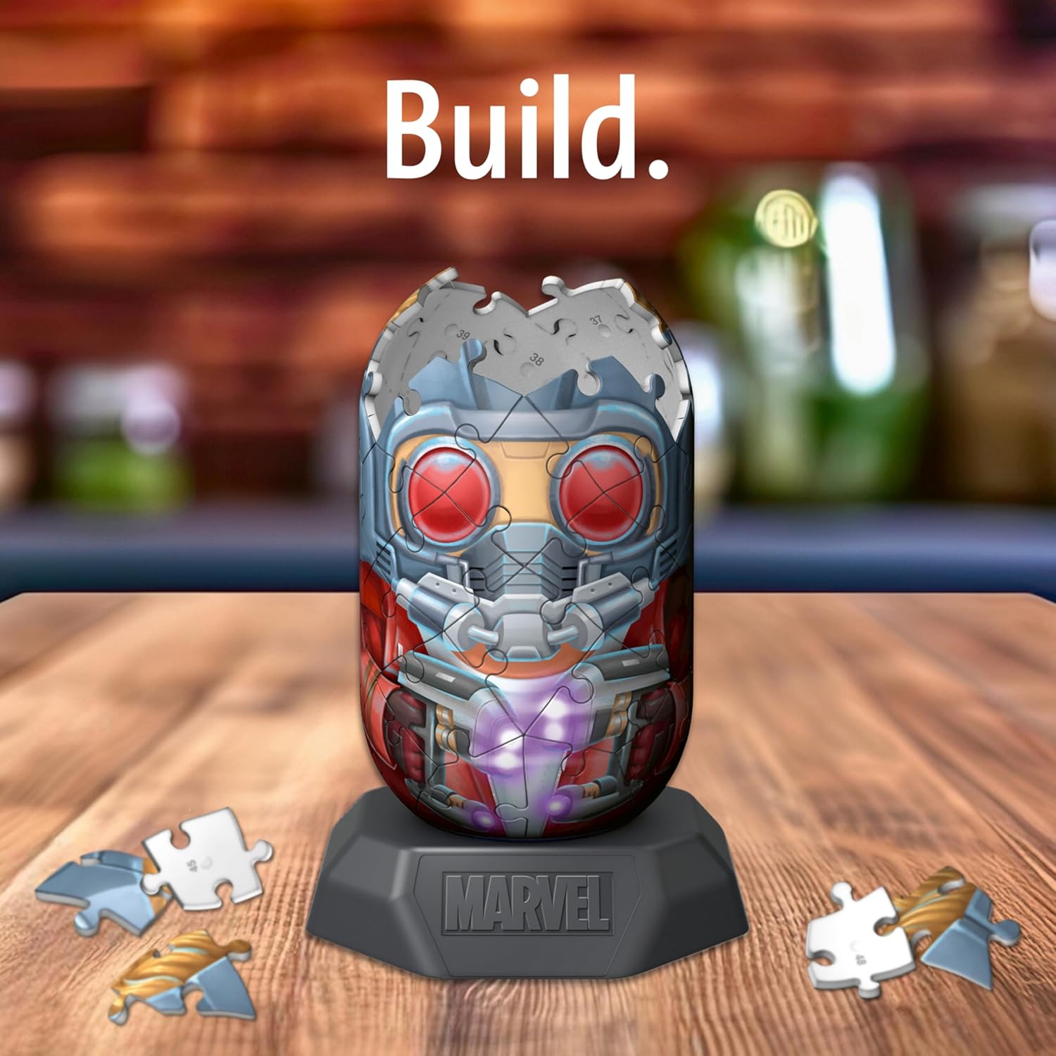 Ravensburger Marvel Hylkies Figures Star Lord - Collectable Toys and Gifts for Kids and Adults Age 6 Years Up - 3D Jigsaw Puzzles - Guardians of The Galaxy