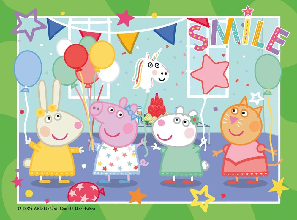Ravensburger 12004016 Peppa Pig Toys for 3 Year Olds-4 in a Box Jigsaw Puzzles-12, 16, 20, 24 Piece-2024 Edition, Multicolour, One Size