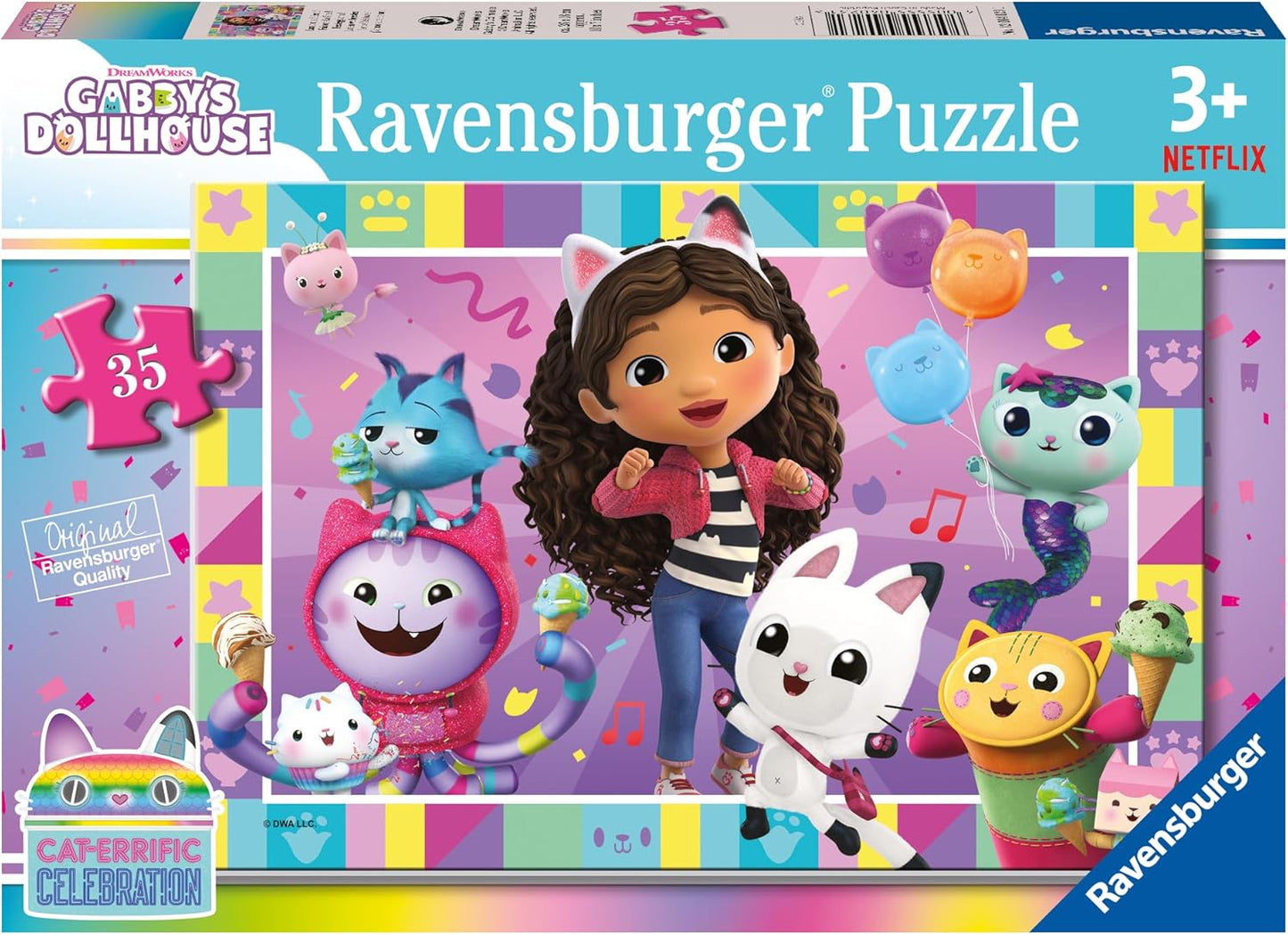 Ravensburger 12004023 Gabbys Dollhouse Toys UK-35 Piece Jigsaw Puzzle for Kids Age 3 Years Up, Multicolour, One Size