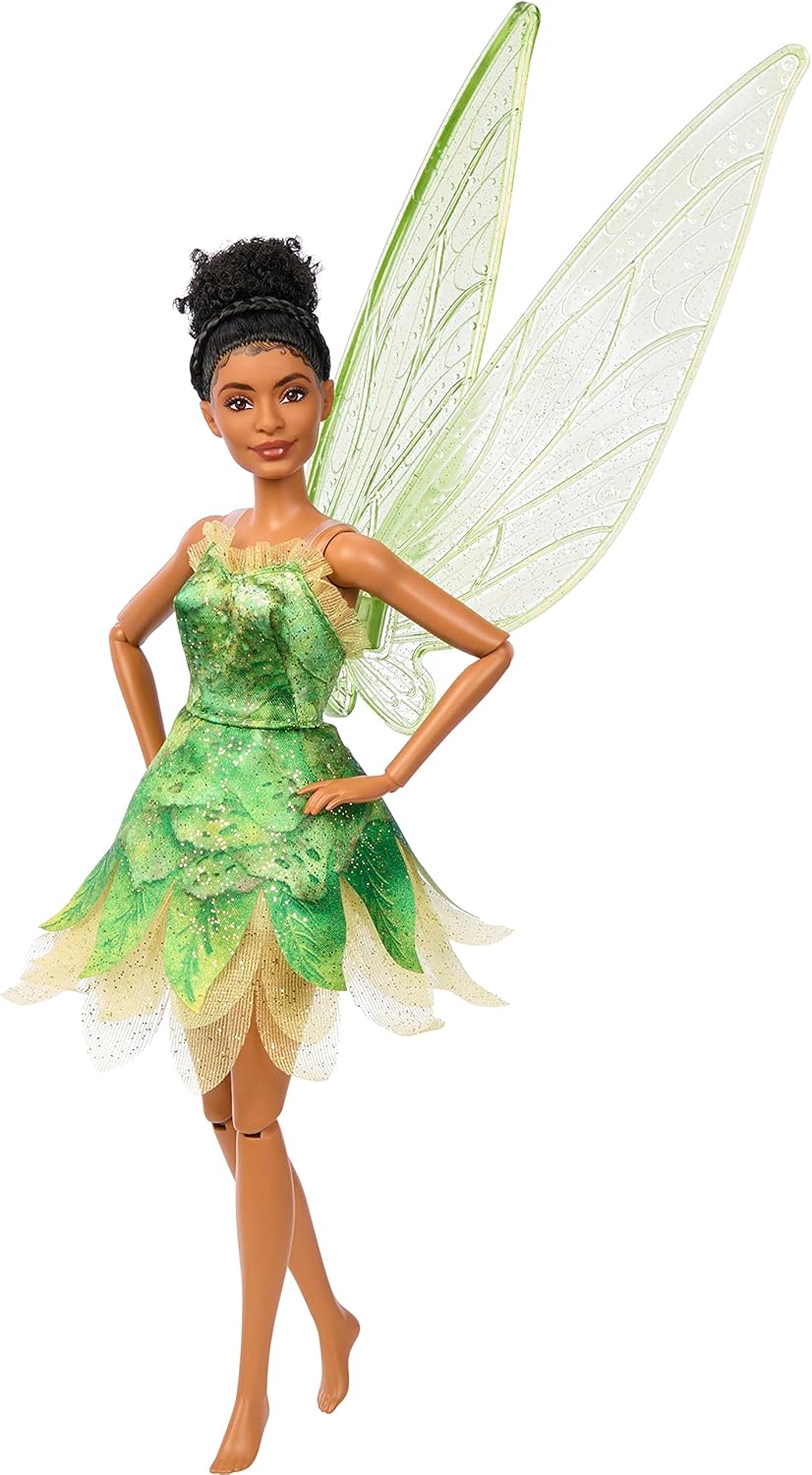 Mattel Disney Peter Pan y Wendy Campanilla Muñeca con vestido de hada, juguete +3 años (HNY37